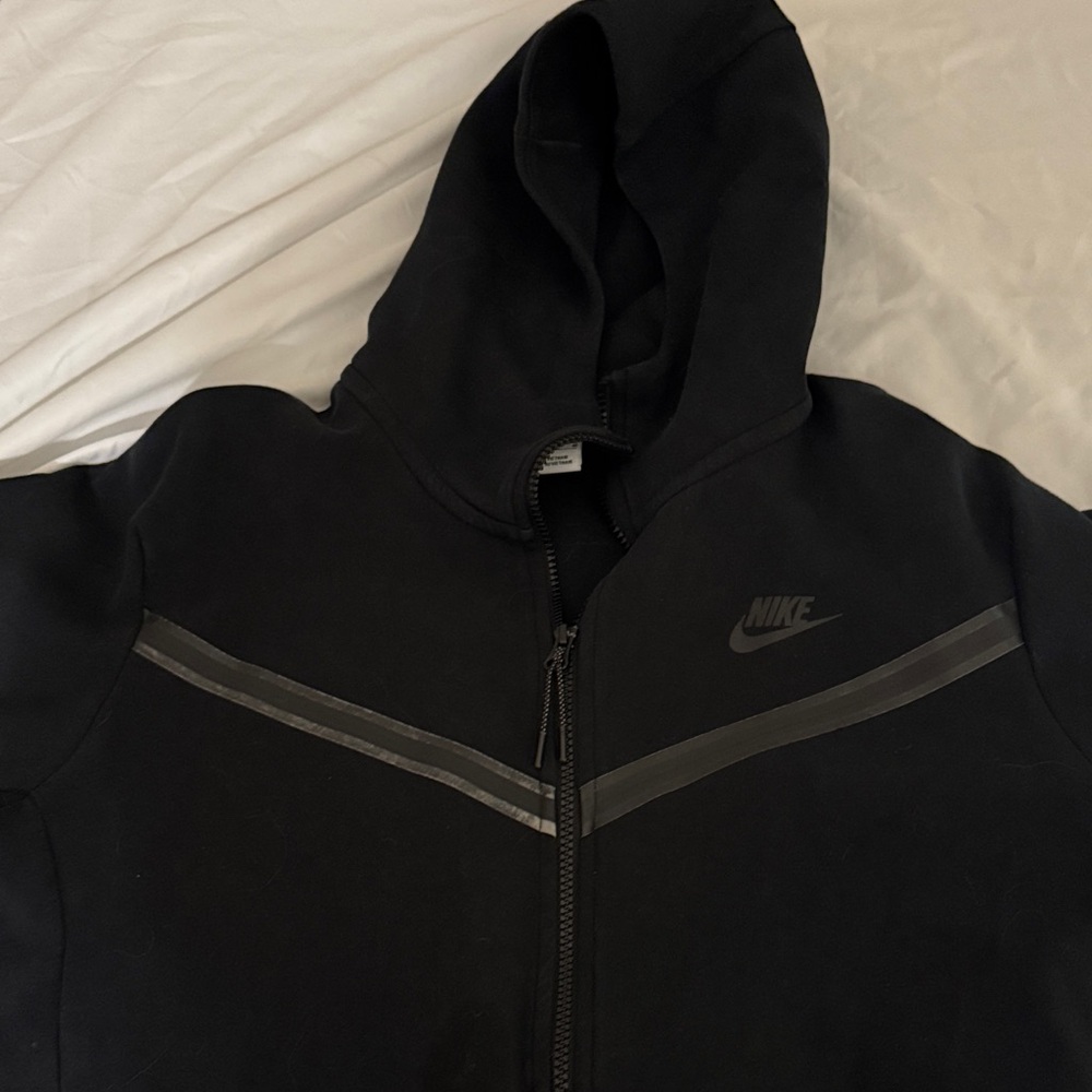 Nike Black Hoodie with Gray Accents- Double Zip